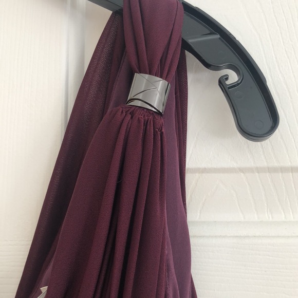 HALSTON HERITAGE One shoulder purple evening dress - Picture 3 of 7